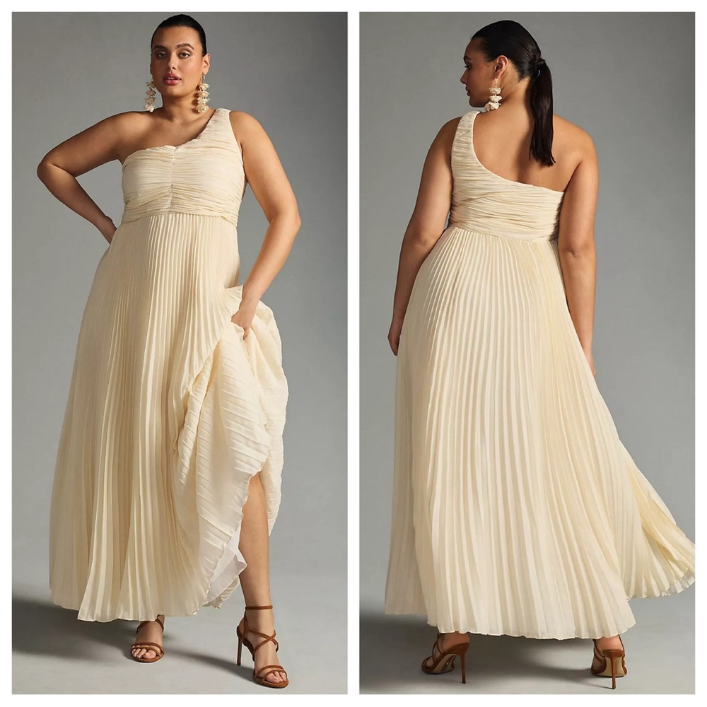 NWT Anthropologie Let Me Be One-Shoulder Pleated Dress